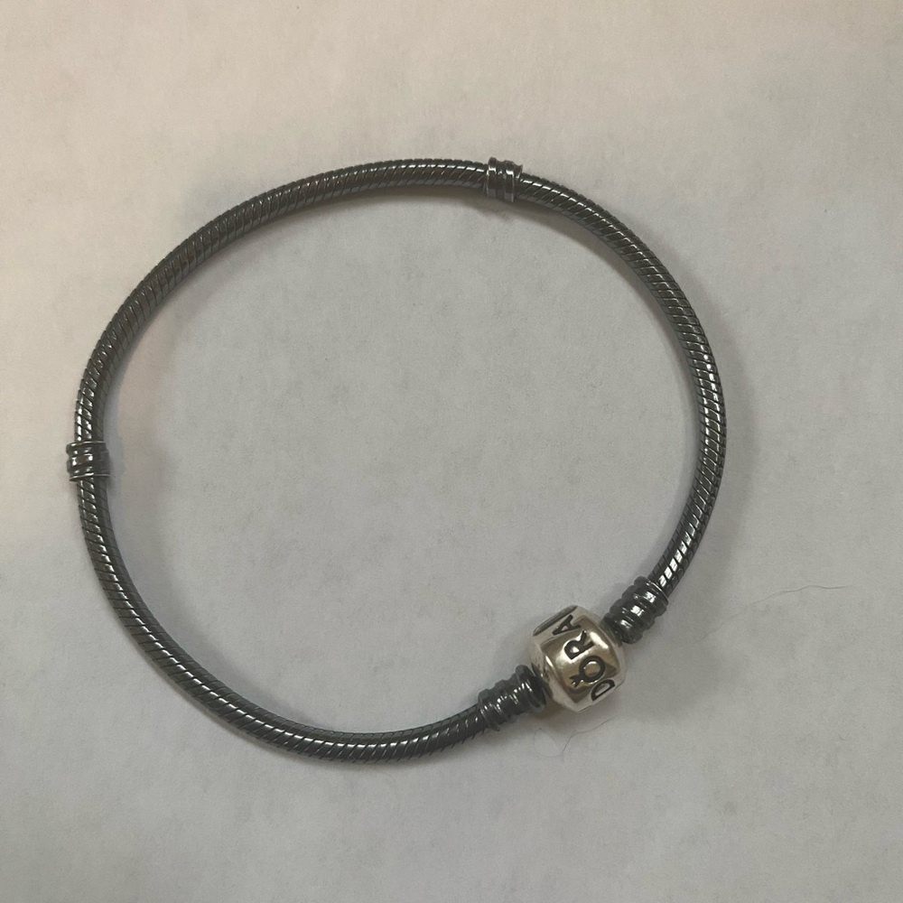 Retired oxidized silver Pandora chain bracelet